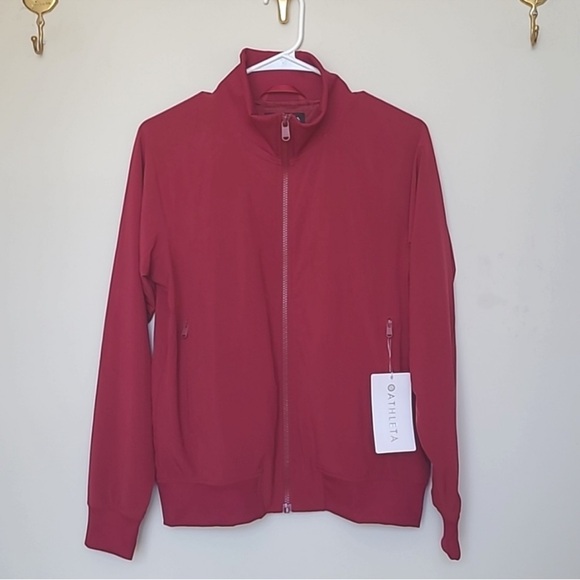 Athleta Maroon Track jacket new with tags size medium - Picture 1 of 3